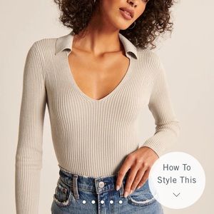 Abercrombie elevated rib knit polo